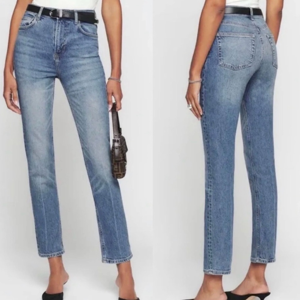 Reformation Blue Straight Leg Jeans